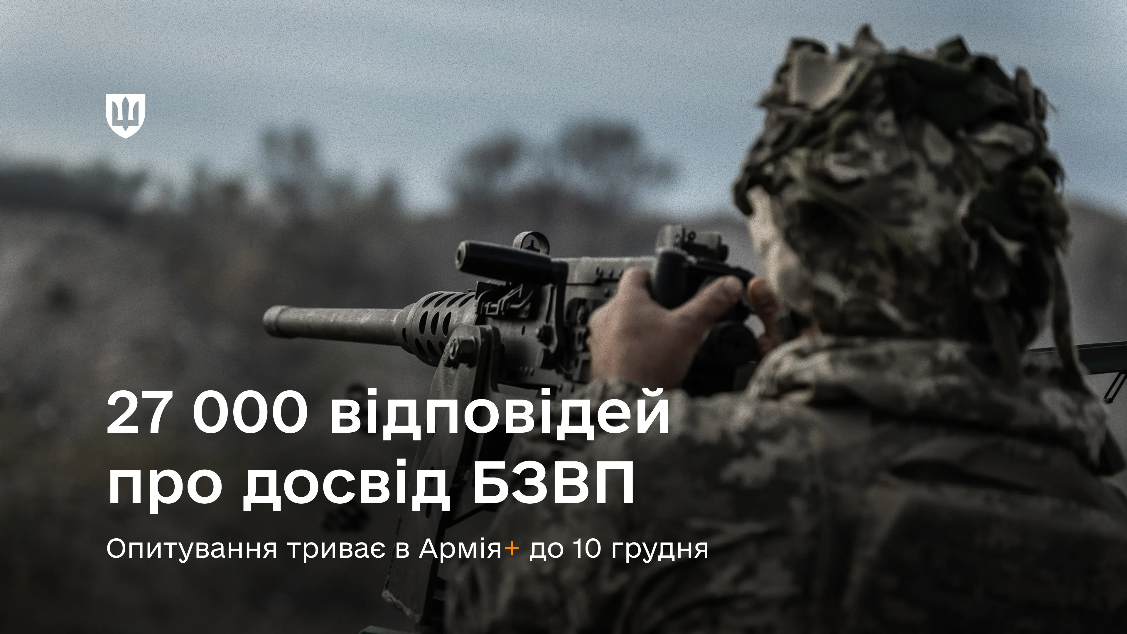  Лише за перший тиждень участь в опитуванні по БЗВП взяли понад 27 000 військових, що вже перевищує середній рівень залучення