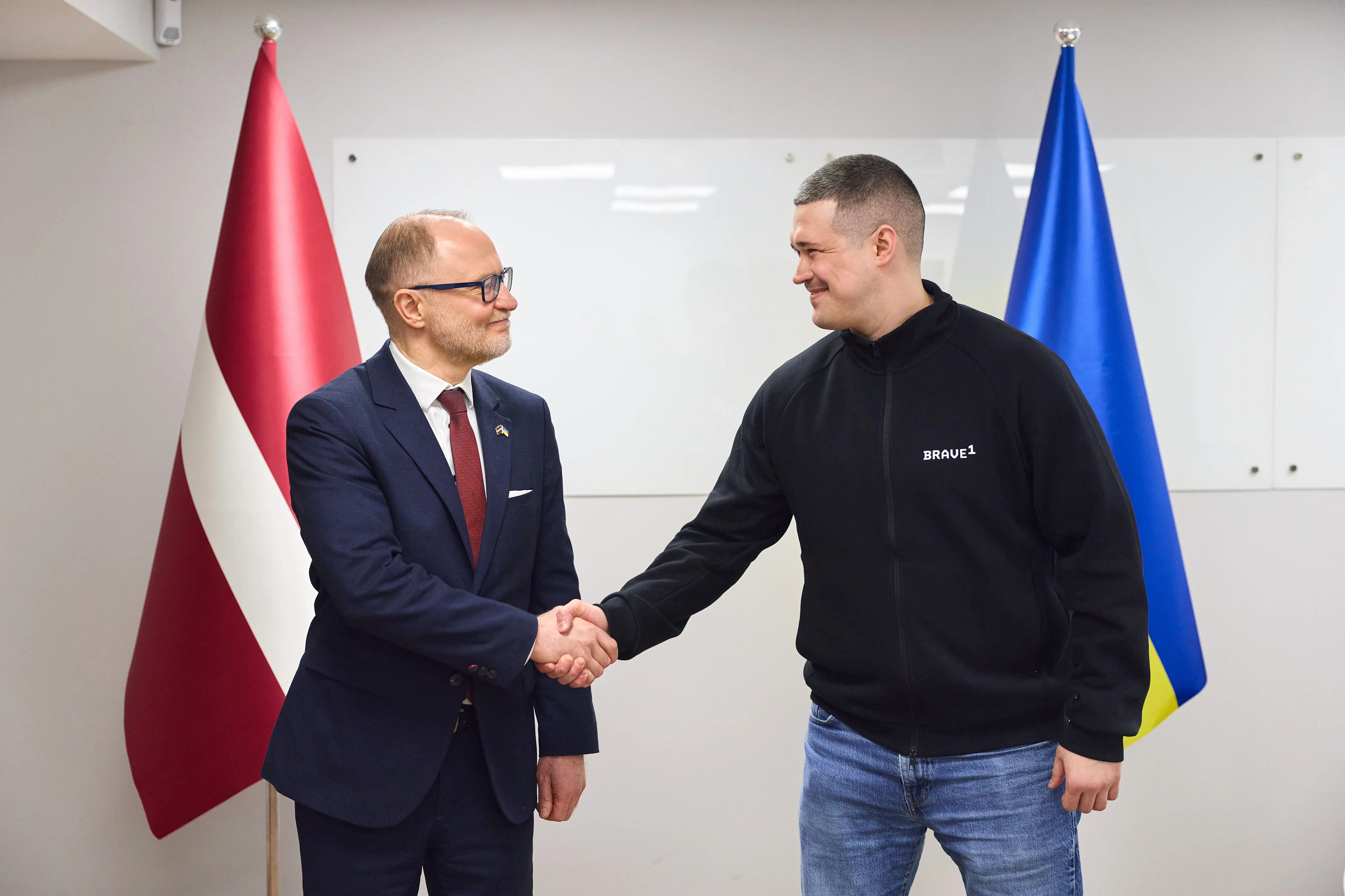 Mykhailo Fedorov, Minister of Defence of Ukraine, during a meeting with Andris Sprūds, Minister of Defence of Latvia, in Kyiv