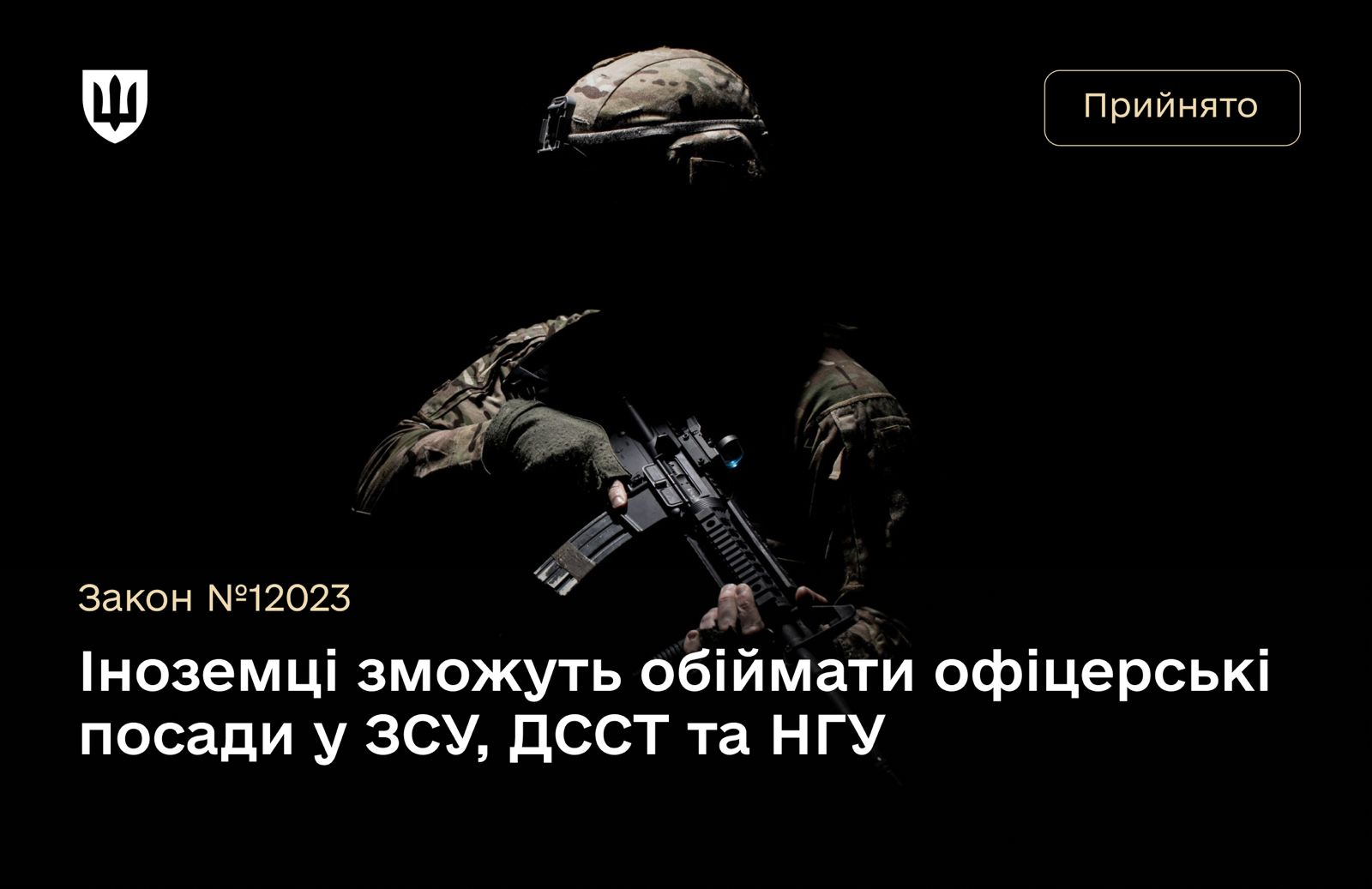 Іноземці зможуть обіймати офіцерські посади у ЗСУ, ДССТ та НГУ – закон України