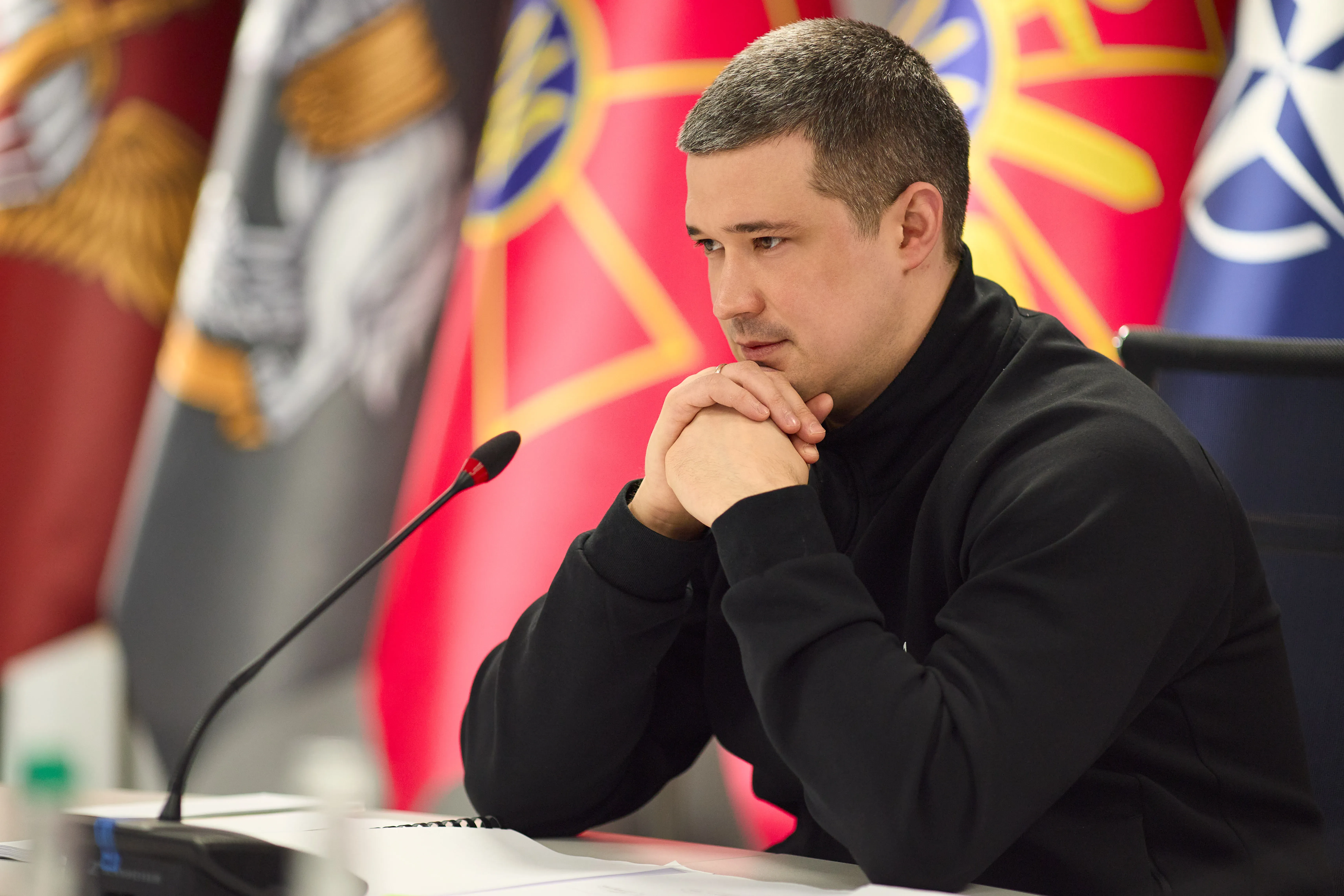 Minister of Defence Mykhailo Fedorov, during a videoconference with representatives of the E5 countries