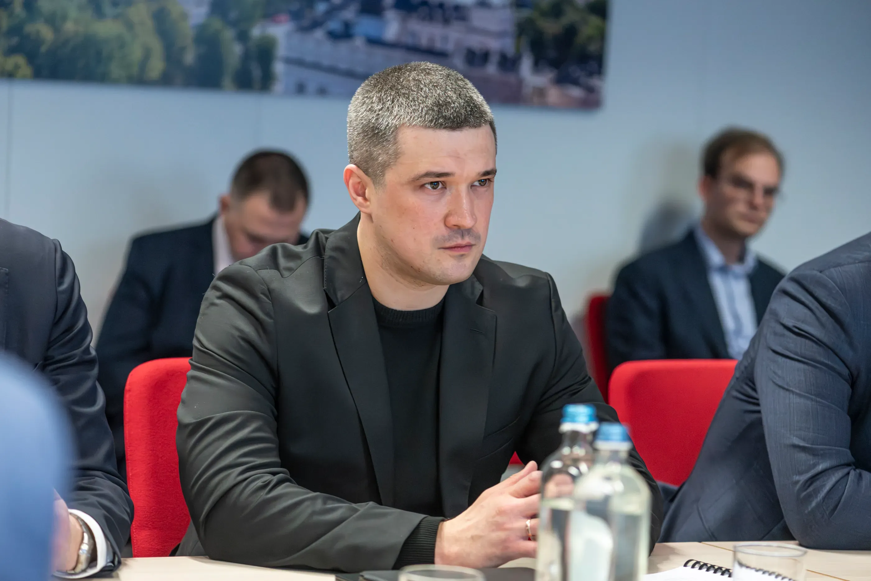 Mykhailo Fedorov during a meeting with Andrius Kubilius