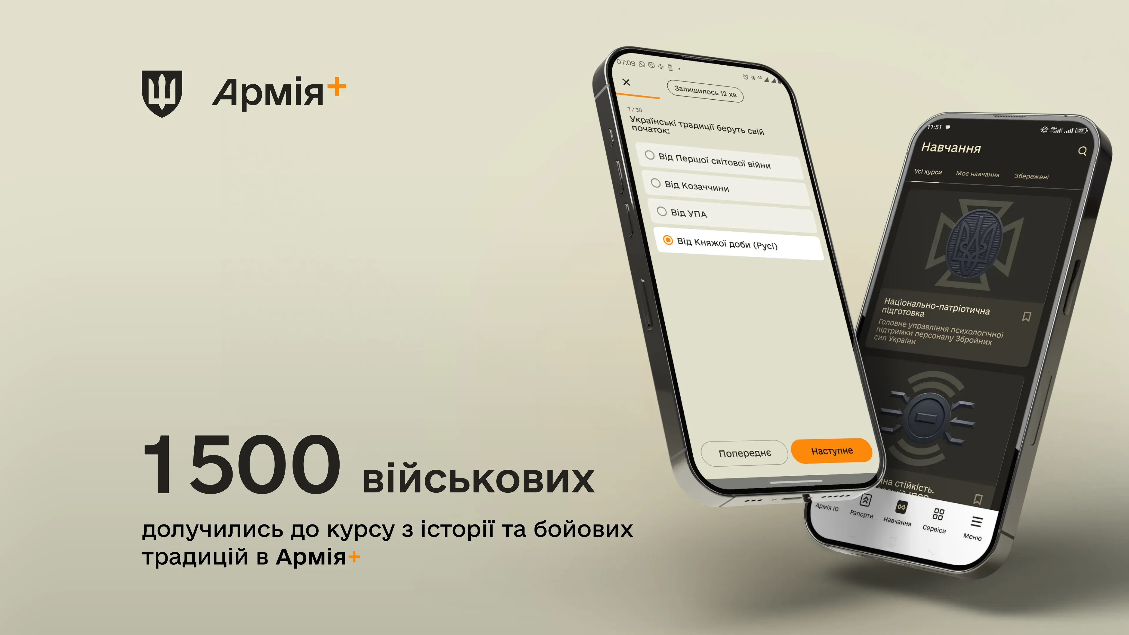 За два тижні 1 500 військових в Армія+ долучилися до курсу з історії та бойових традицій України