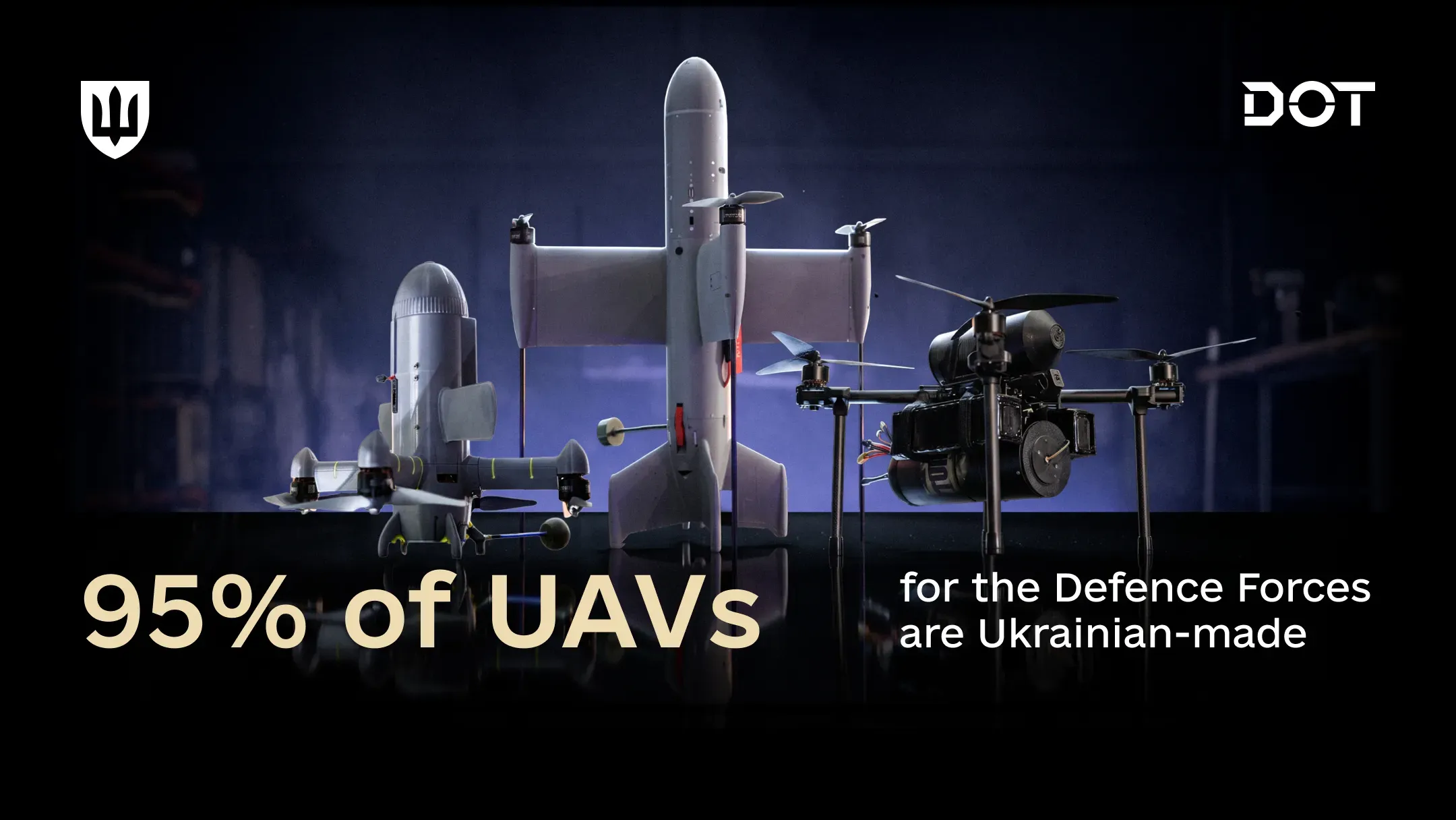 An illustration featuring different types of unmanned aerial vehicles (UAVs)