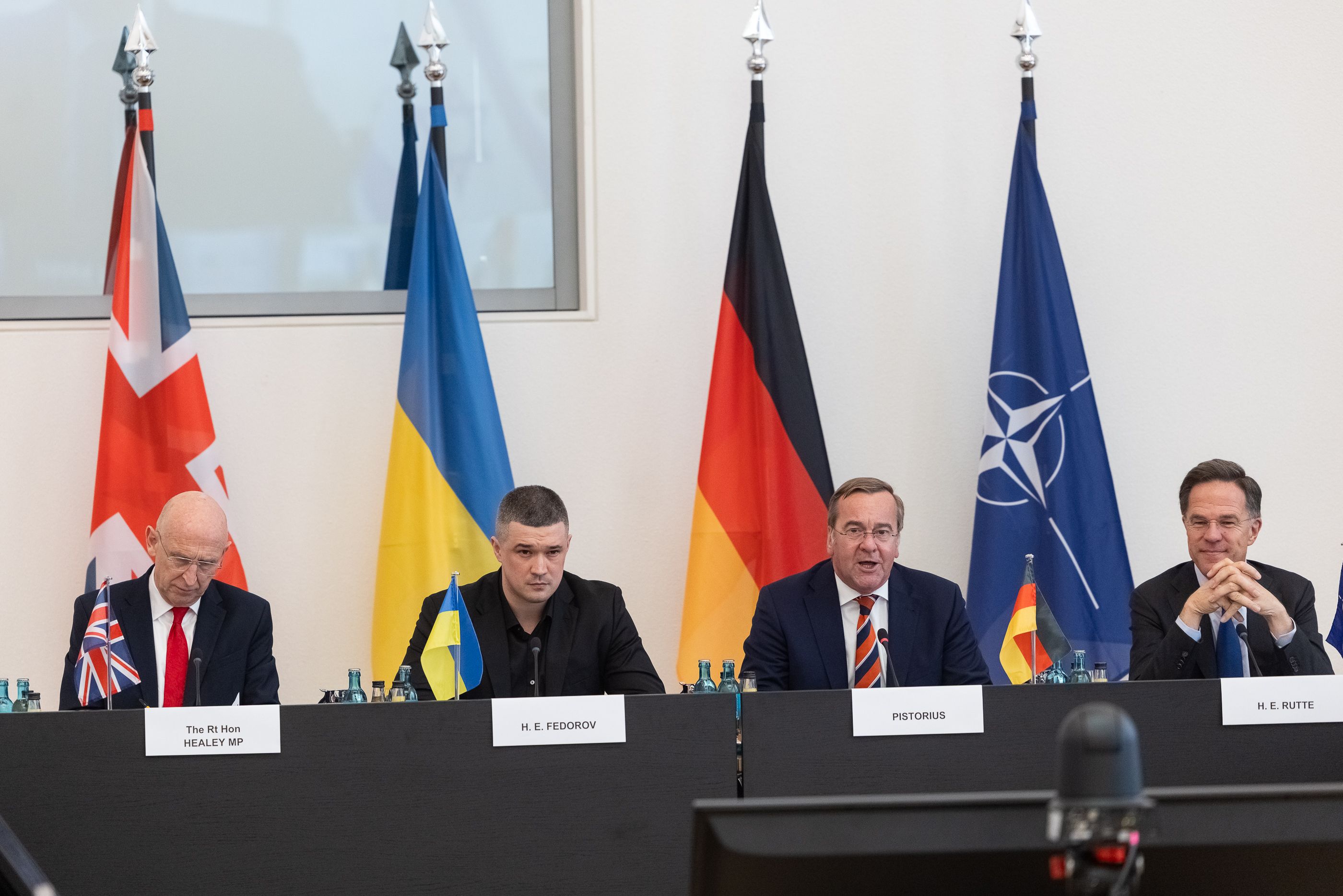 Ukraine’s Minister of Defence Mykhailo Fedorov during the Ramstein-format meeting