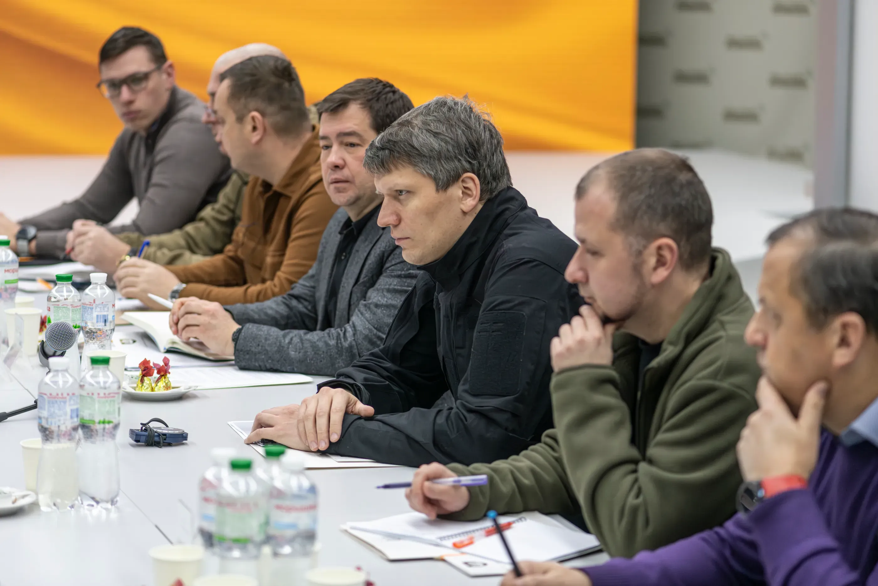 Deputy Minister of Defence of Ukraine Sergiy Boyev and members of the Ukrainian delegation at a meeting with U.S. defense-industrial company RTX