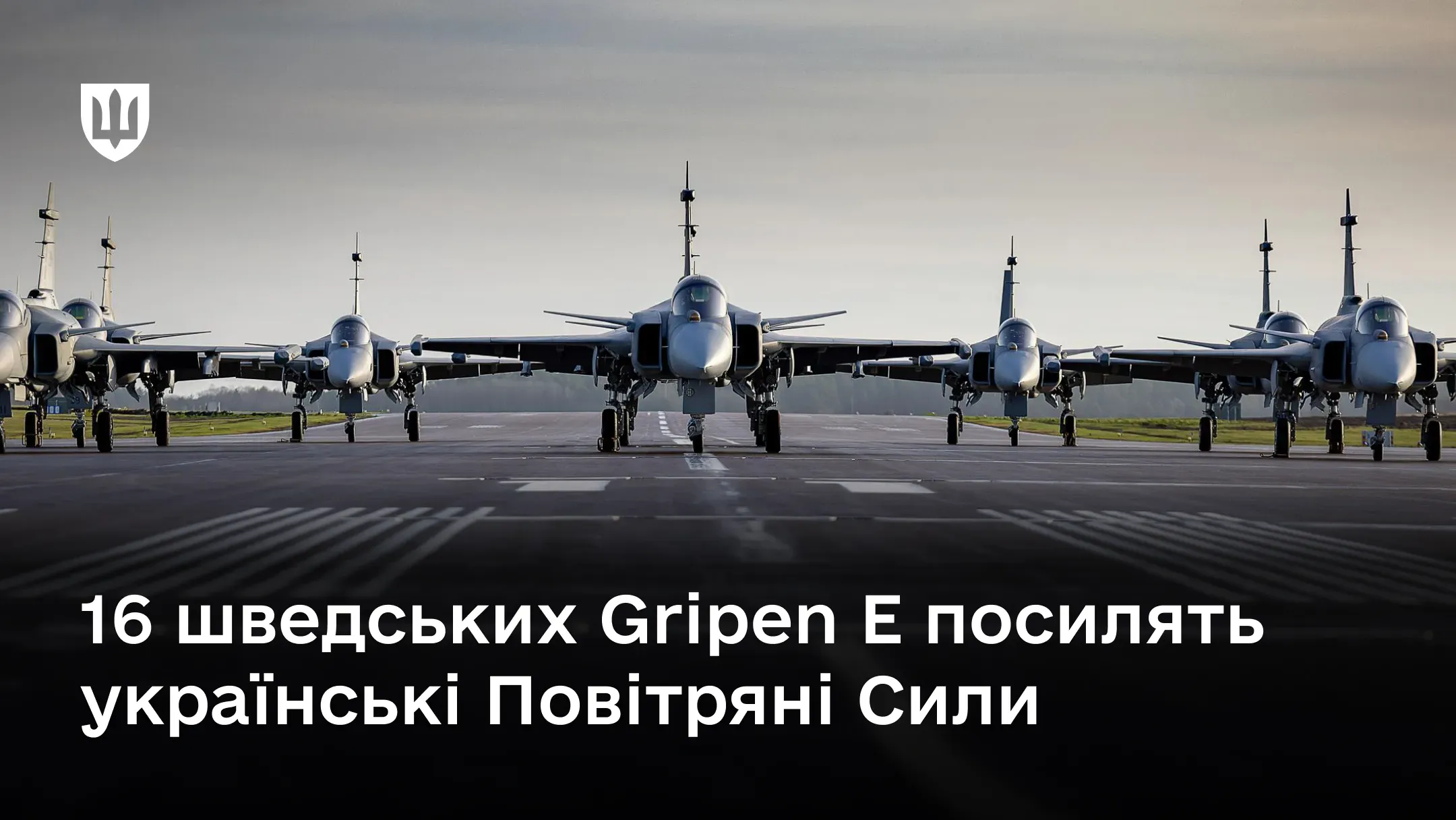 Група шведських багатоцільових винищувачів Гріпен на злітній смузі