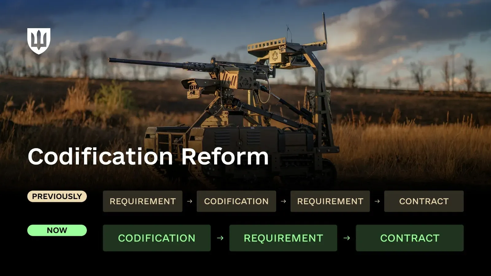 Infographic illustrating the reform of weapons codification, comparing the previous and updated approaches.
