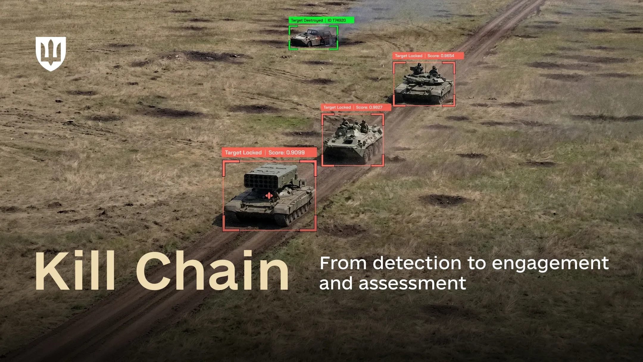 Enemy military equipment on the battlefield detected using AI