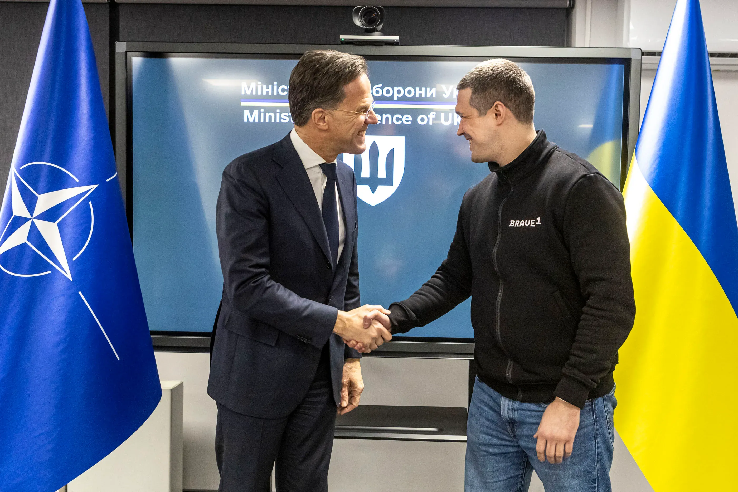 Mykhailo Fedorov, Minister of Defence of Ukraine, and Mark Rutte, NATO Secretary General
