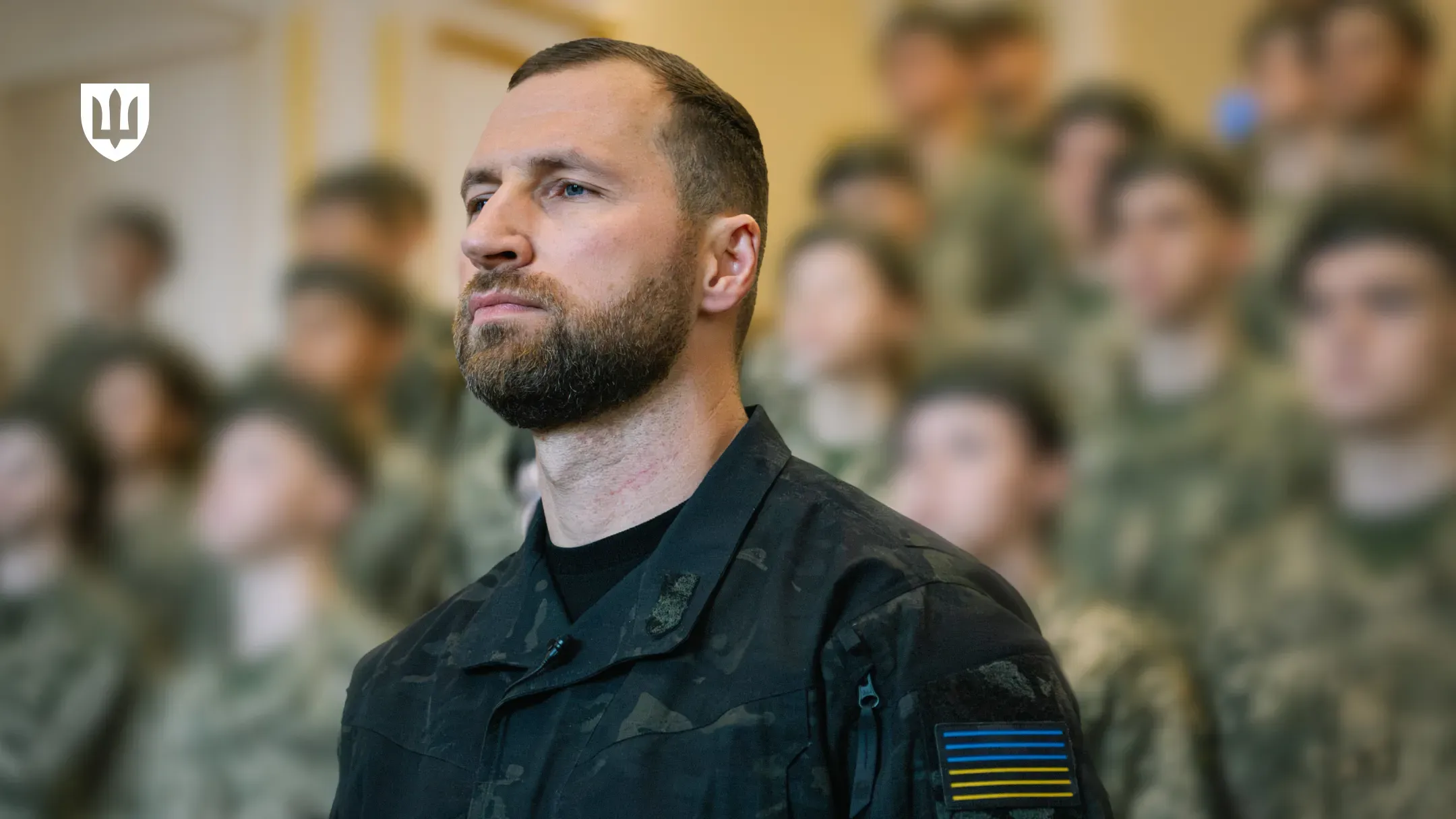 Євгеній Хмара під час складання Військової присяги ліцеїстами Київського військового ліцею імені Івана Богуна