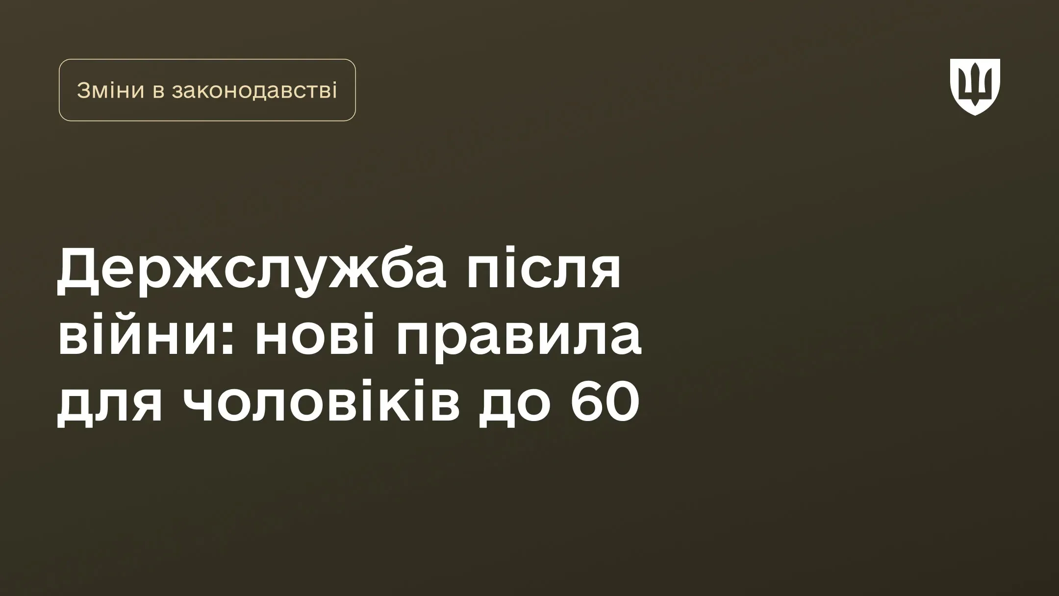 Закон Про держслужбу доповнили вимогами для чоловіків до 60 років
