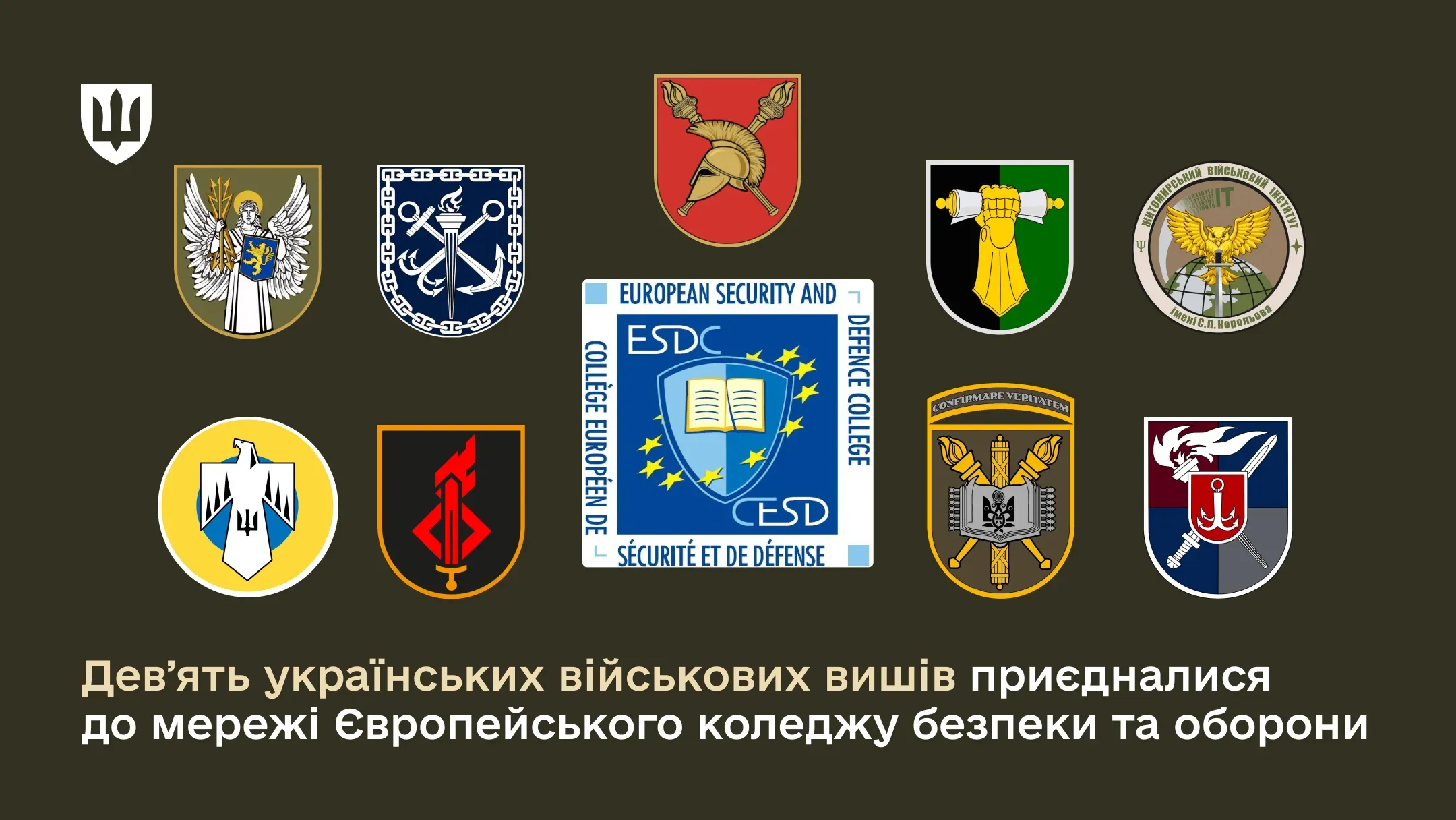 Дев’ять українських військових вишів приєдналися до мережі Європейського коледжу безпеки та оборони