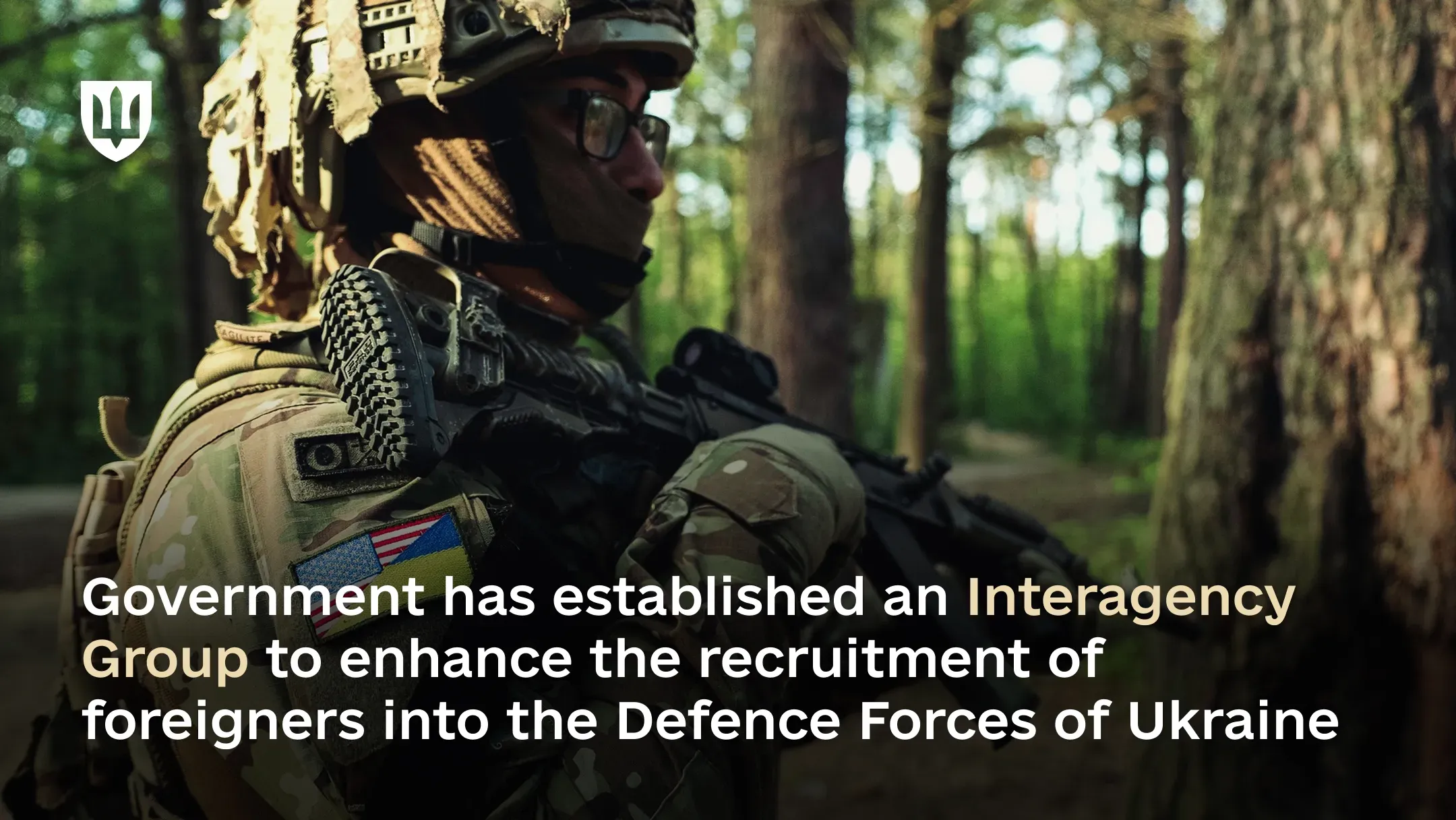 Government has established an Interagency Group to enhance the recruitment of foreigners into the Defence Forces of Ukraine
