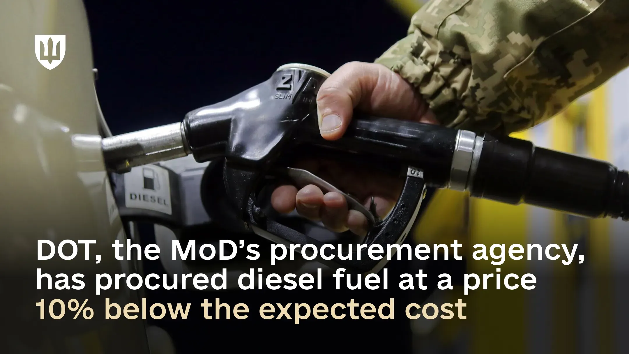 DOT, the MoD’s procurement agency, has procured diesel fuel for June at a price 10% below the expected cost