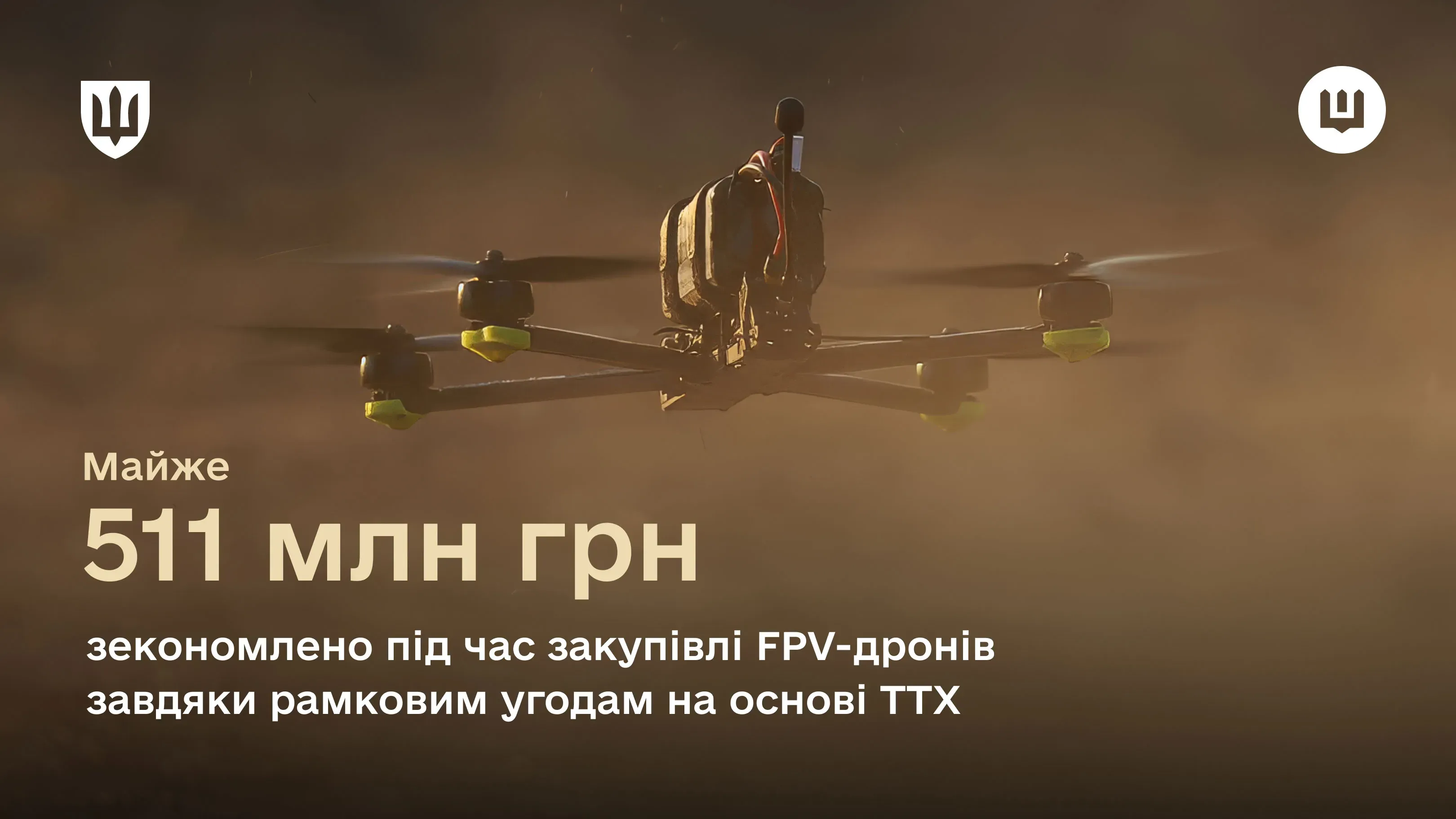 АОЗ Міноборони зекономила майже 511 млн грн завдяки новій процедурі закупівлі FPV-дронів