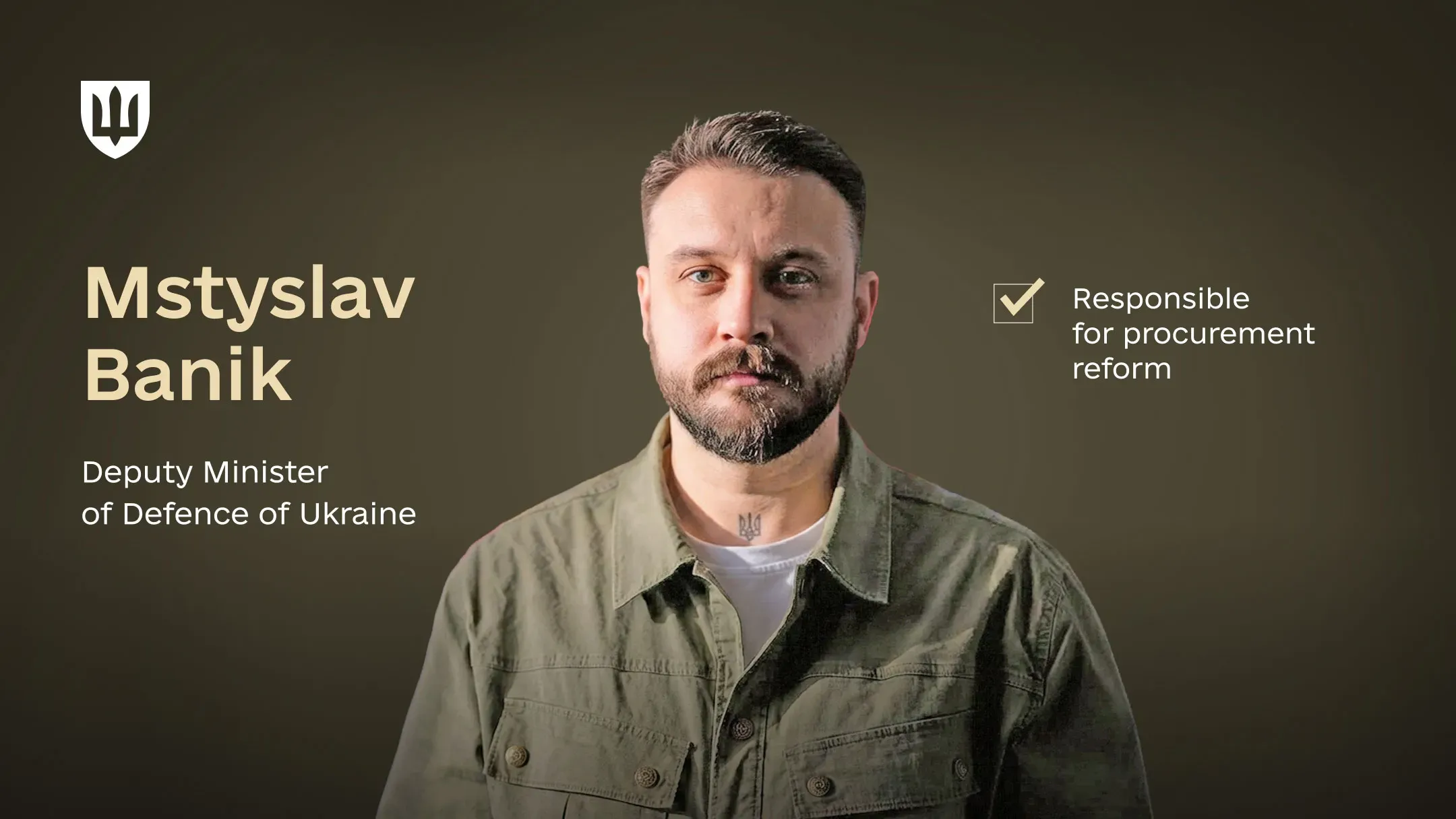 Text announcing the appointment of Mstyslav Banik as Deputy Minister of Defence of Ukraine