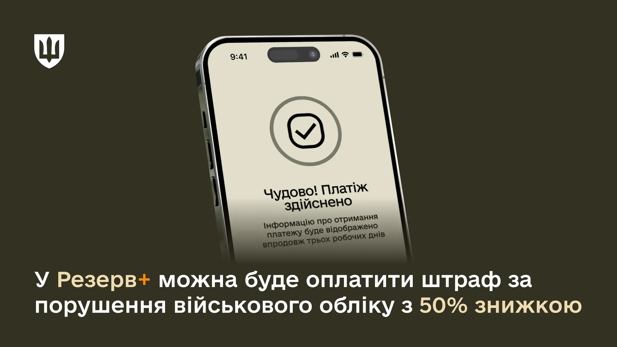 Після подання заяви про порушення у Резерв+ та винесення постанови громадянин матиме 20 днів для сплати штрафу із 50% знижкою