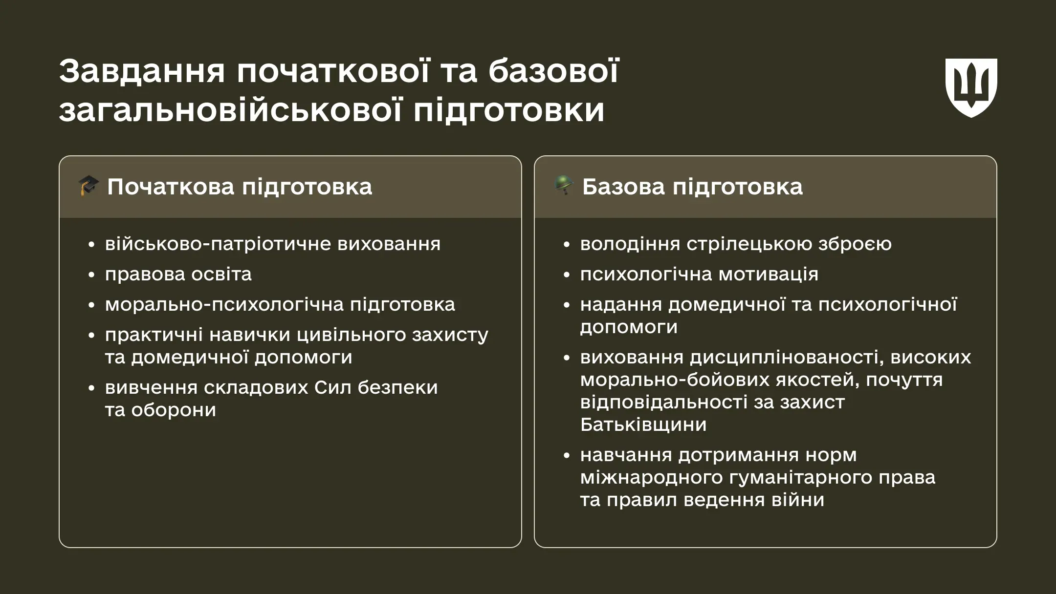 Які завдання початкової підготовки