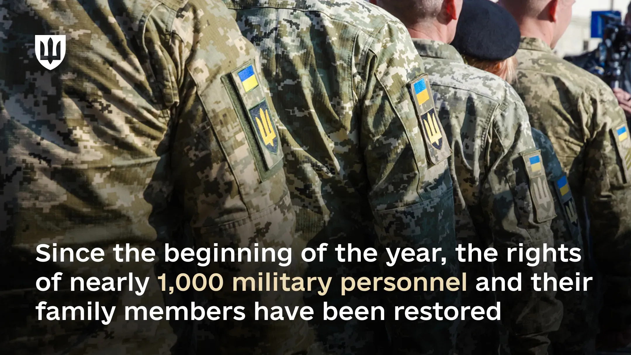 MoD reports: Since the beginning of the year, the rights of nearly 1,000 military personnel and their family members have been restored