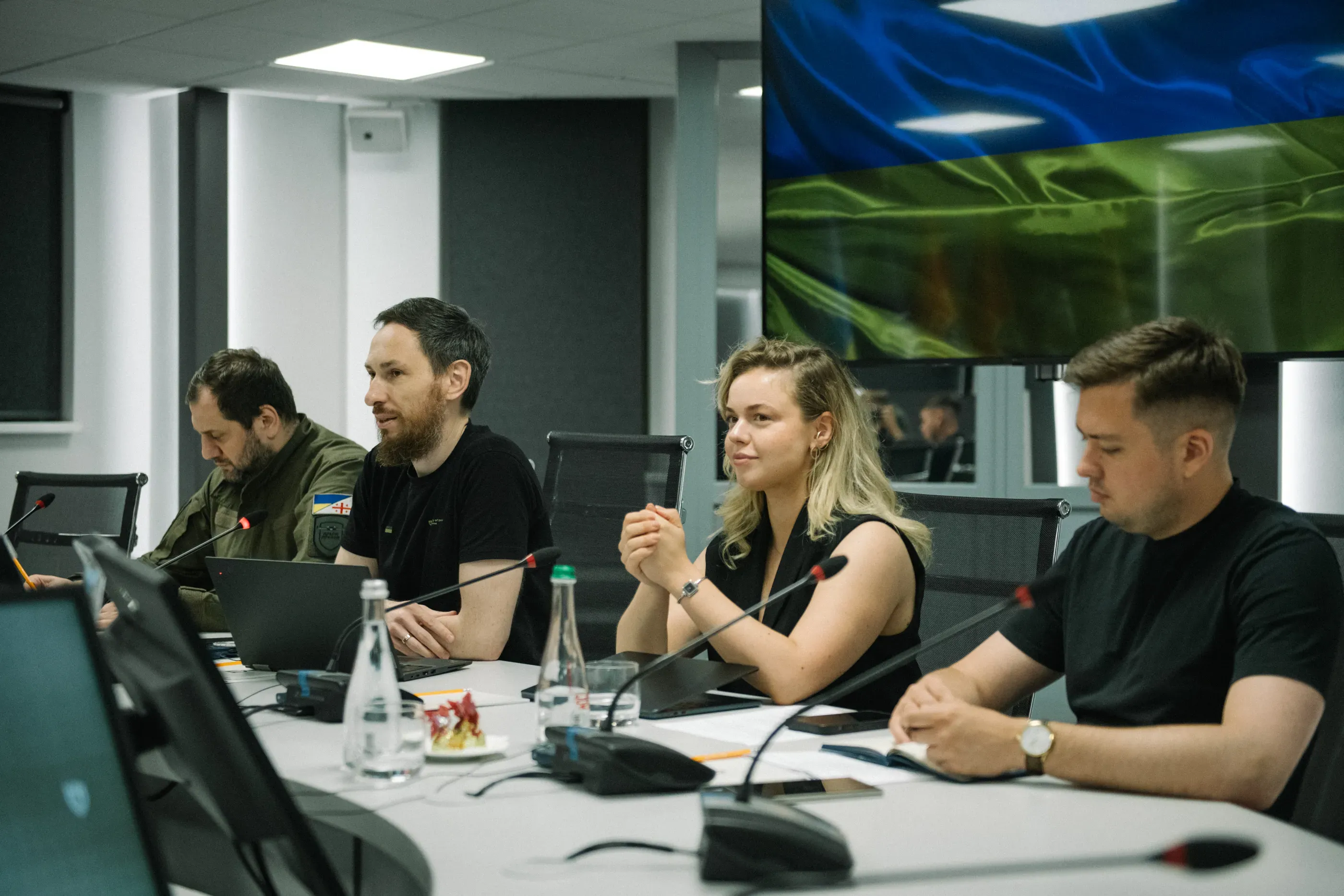 Members of the Ukrainian delegation during a meeting with the German side