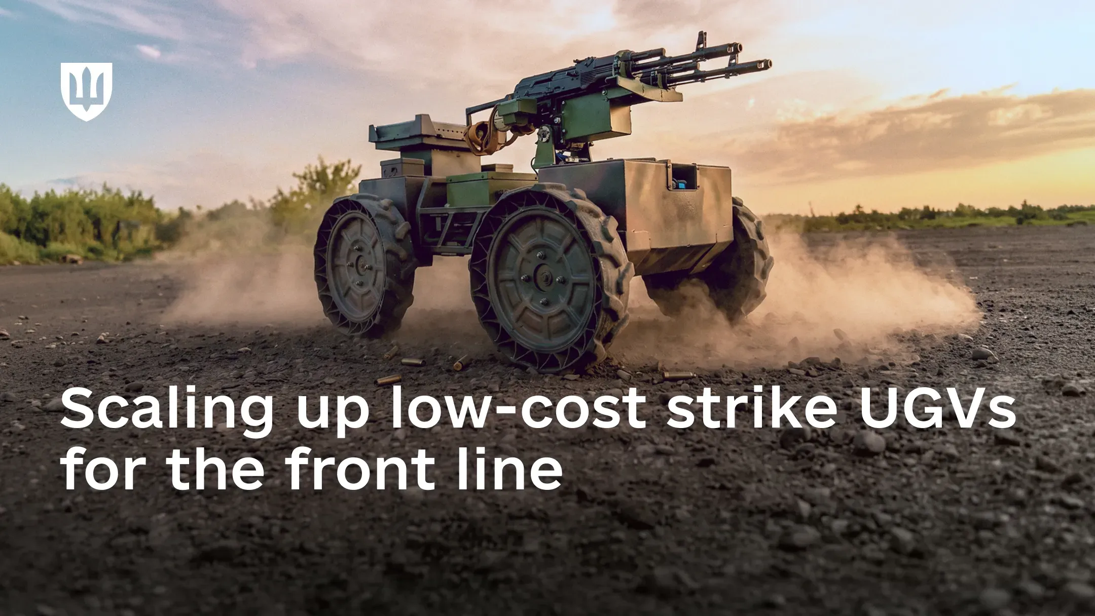 Strike UGV armed with Kalashnikov assault rifles on the front line
