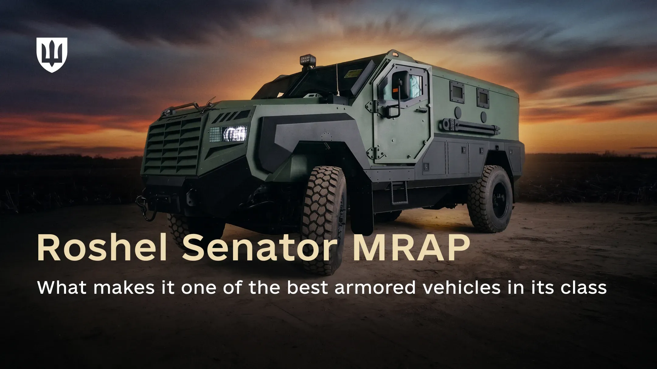 Exterior view of the Roshel Senator MRAP armored vehicle