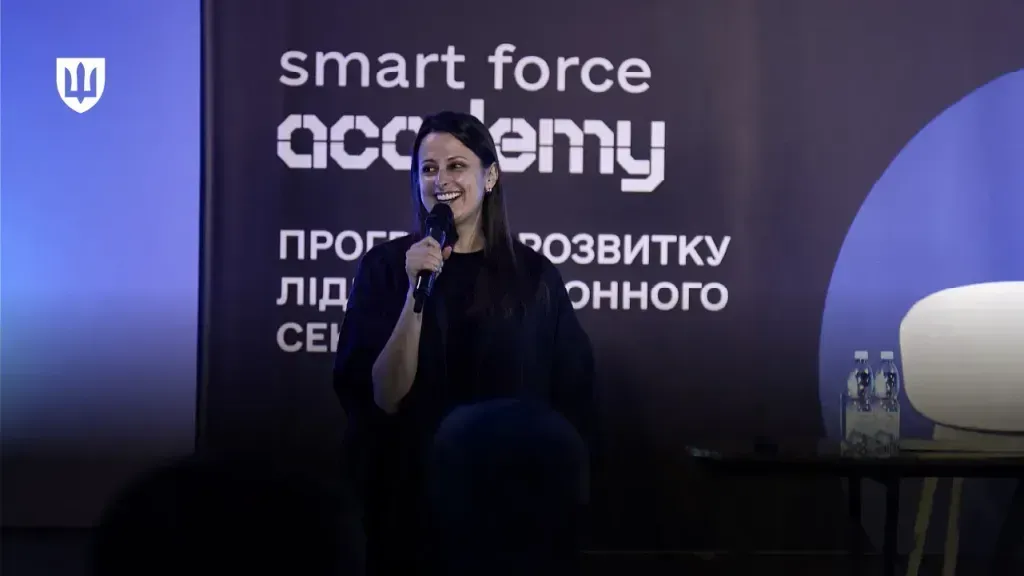 Anna Gvozdiar during a meeting with Ukrainian defence manufacturers