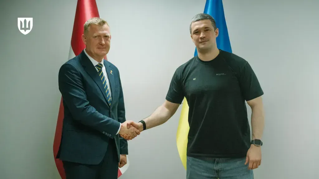 Minister of Defence of Latvia Raivis Melnis and Minister of Defence of Ukraine Mykhailo Fedorov
