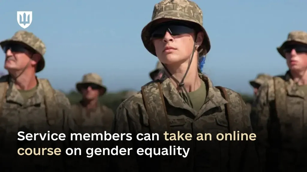 Military personnel can enroll in an online course on gender equality