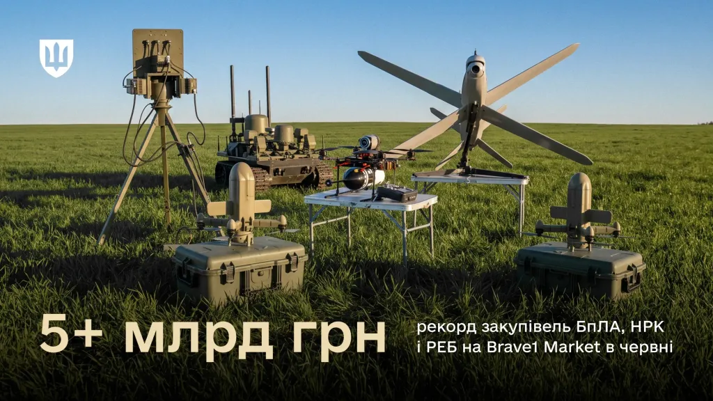 Безпілотники різних типів, НРК, пульт керування та щогли зв'язку розміщені у полі
