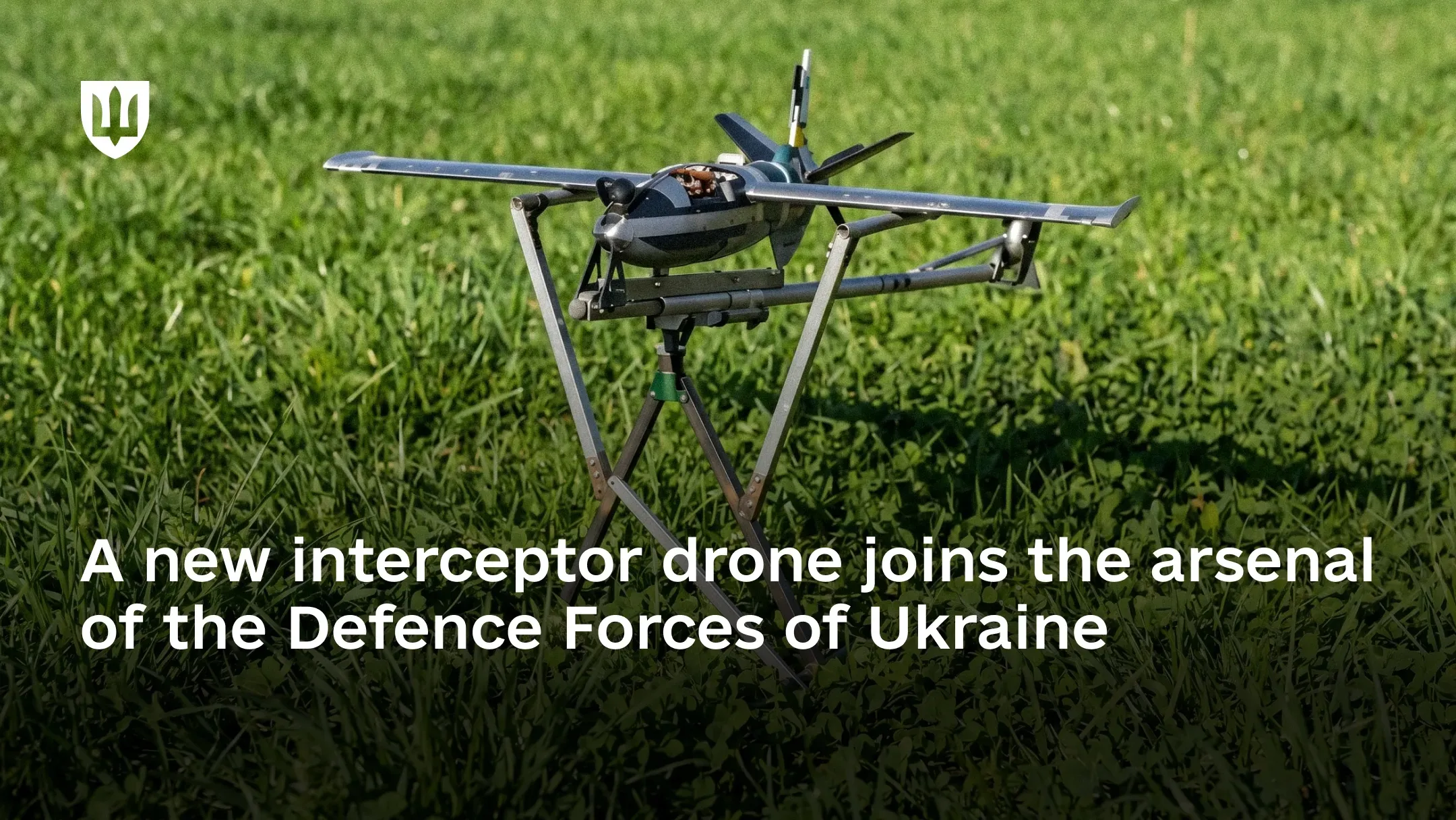 The TALION unmanned aerial system mounted on a launcher against a grassy background