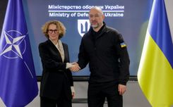 Denys Shmyhal with NATO Deputy Secretary General Radmila Šekerinska