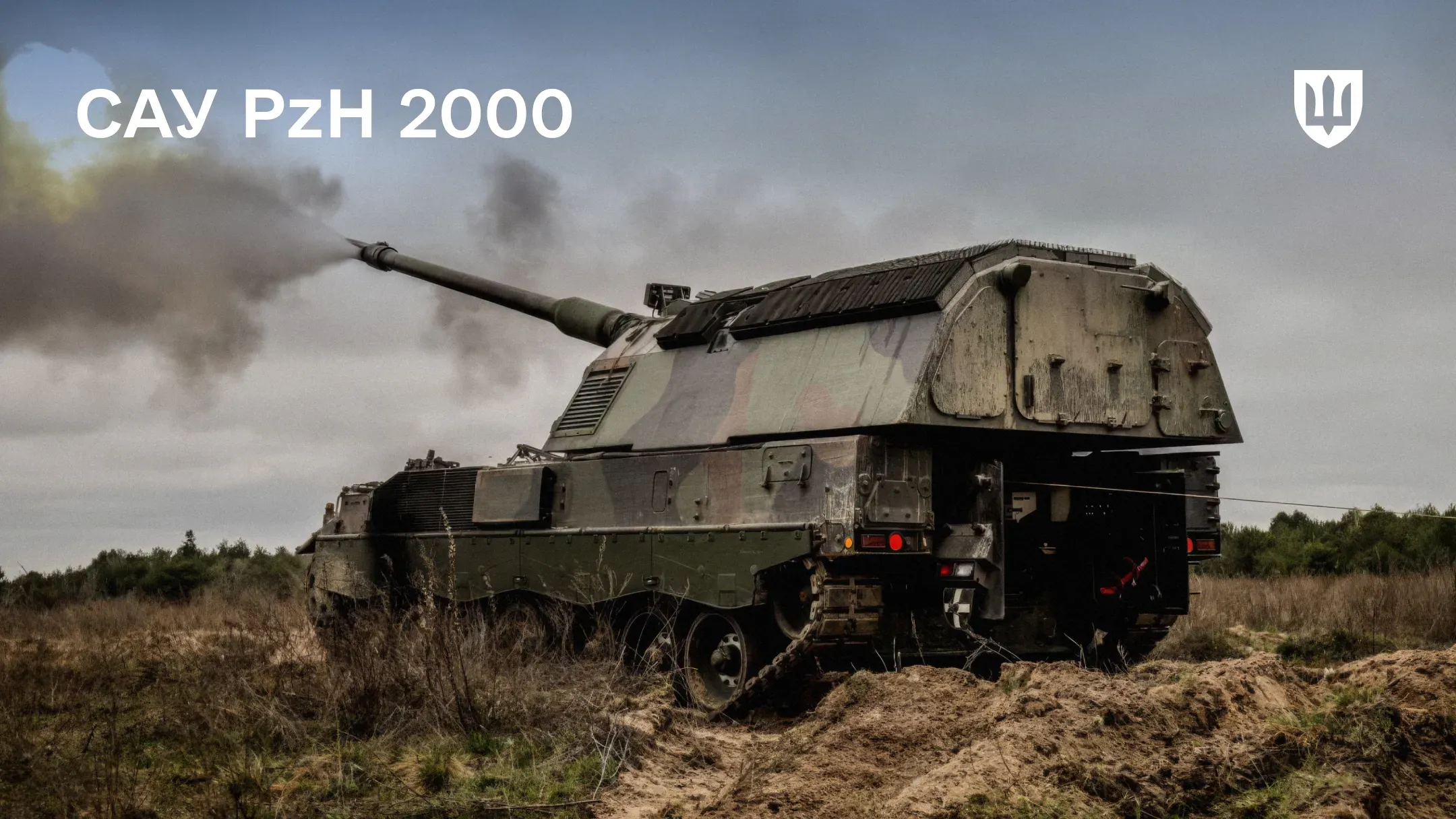 Момент пострілу німецької самохідної артилерійської установки Panzerhaubitze 2000 (PzH 2000)