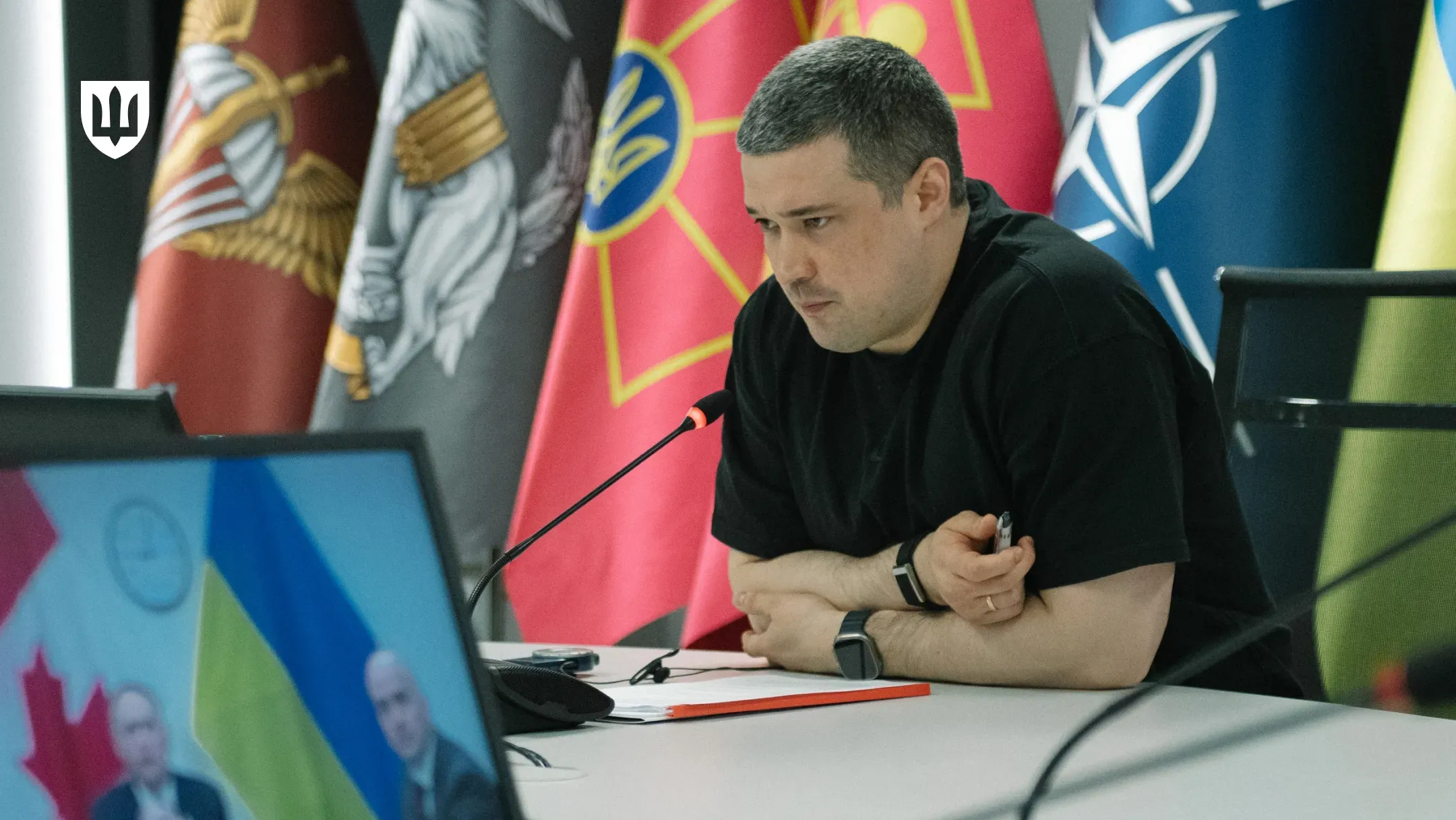 Mykhailo Fedorov during a conversation with Canada’s Minister of National Defence, David McGuinty