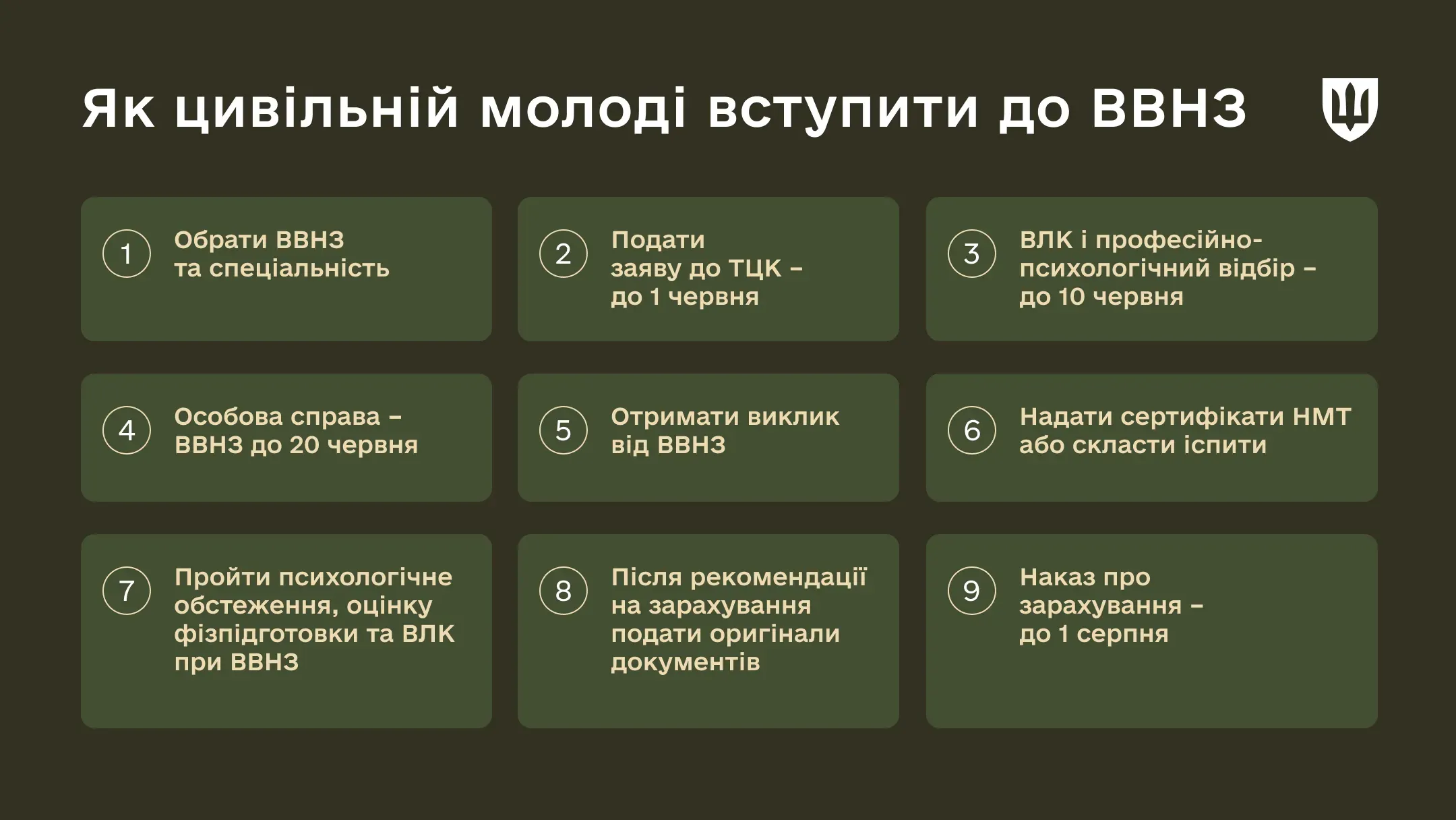 Інфографіка Інструкція для вступників до ВВНЗ